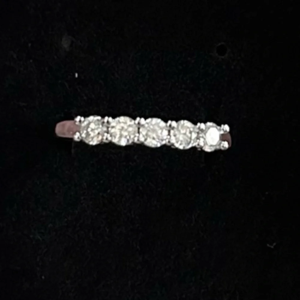 New GRA Certified Moissanite Diamond Band 1 ctw, 18k Size 8